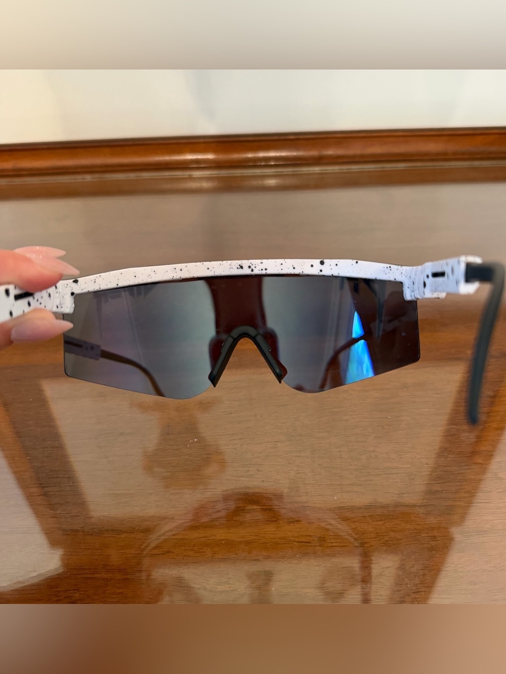Pit Viper Absolute Freedom Merika Polarized White & Blue Wrap Sunglasses - Picture 5 of 6